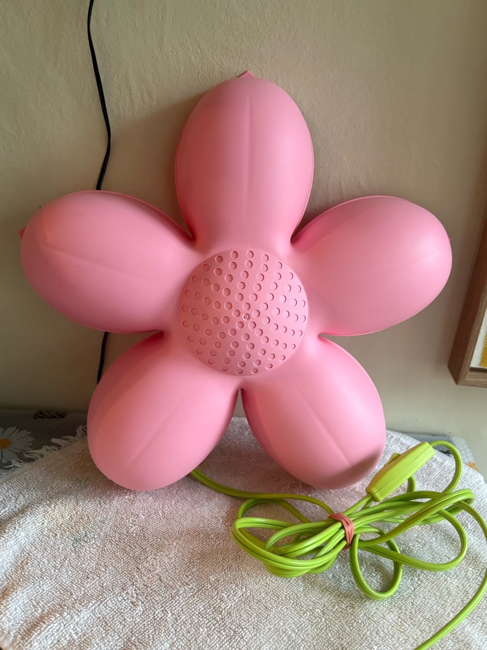 Vintage IKEA SMILA BLOMMA Pink Flower Wall Lamp / Night Light